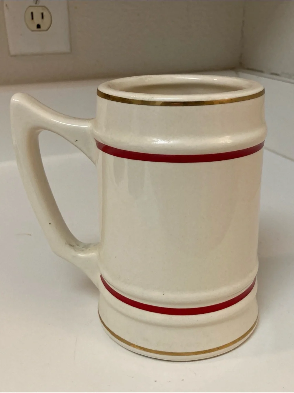 Vtg University of Nebraska Ceramic Stein Mug 6” Tall Cornhuskers